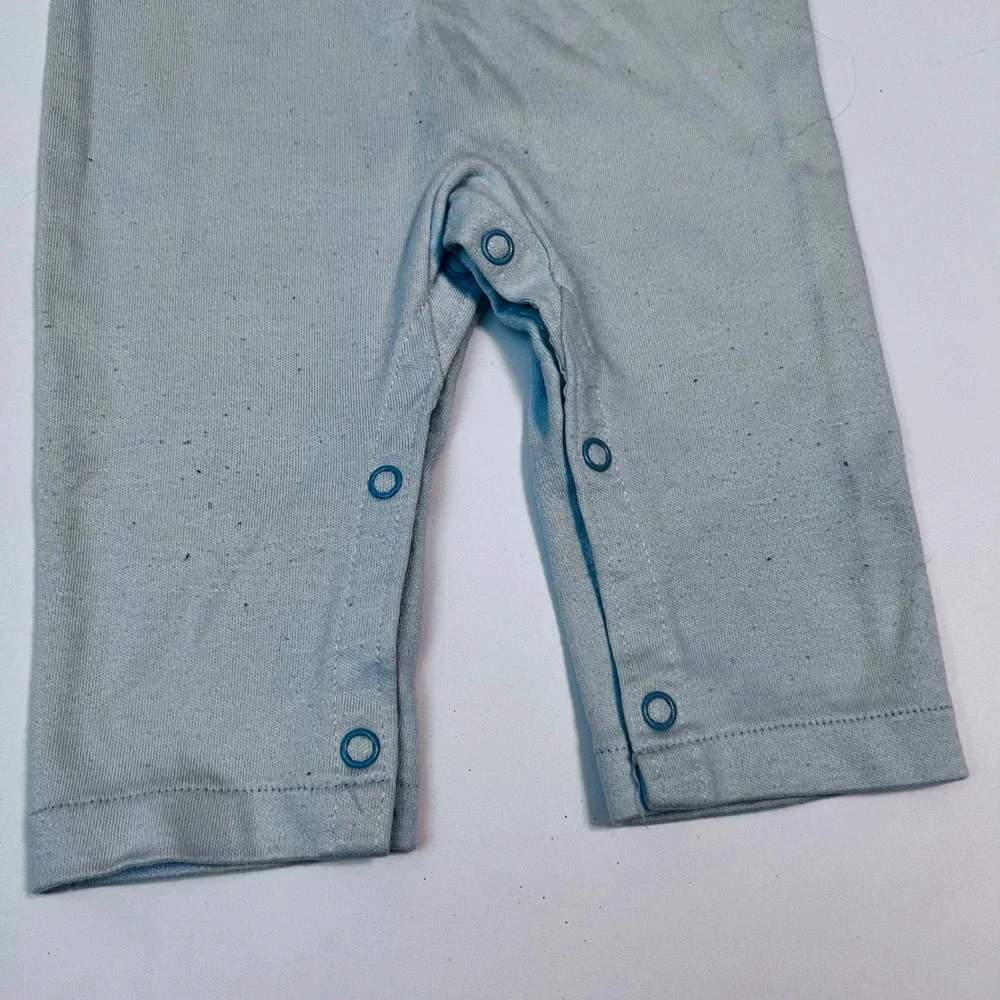 Vintage Carter's Teddy Bear Romper 12M Made in USA Blue One Piece